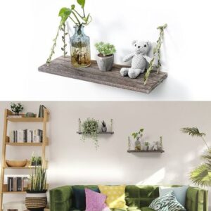 Wall Hanging Shelf Pine Wood Floating Shelve with Wooden Dowel