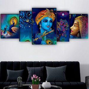 SAF Radha Krishna with couple peacock
