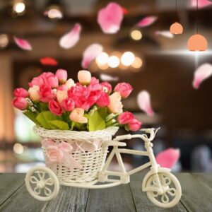 Enhance Your Space with the TIED RIBBONS Cycle Shape Flower Vase with Peonies Bunches