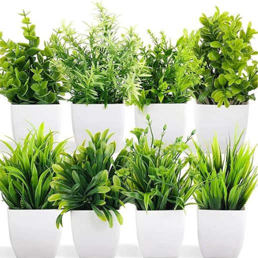Artificial Potted Plants, 8 Pack | Productzone