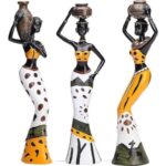 Xtore Beautiful Finish Uniquely Hand Crafted Home Décor: African Tribal Women Art Piece (Set of 3, Multicolour)